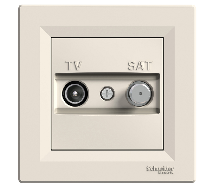 розетка SCHNEIDER ASFORA EPH3400123 TV/SAT конц. (1 дБ) крем