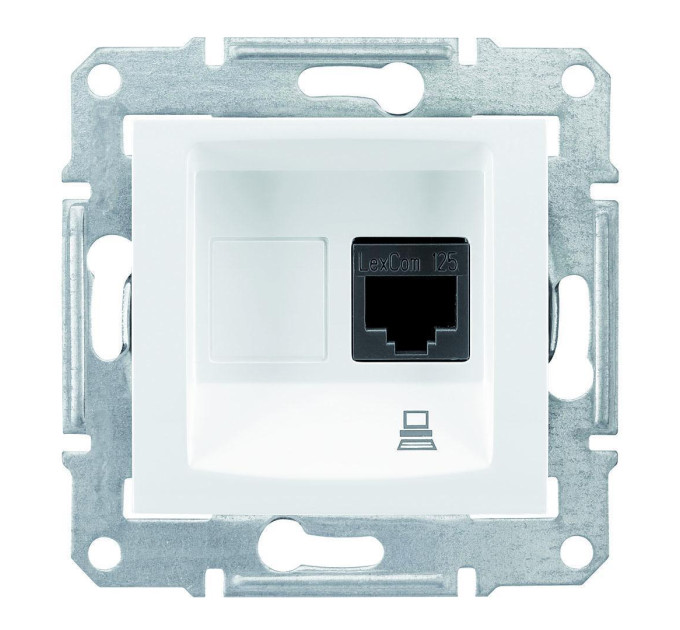 Комп'ютерна розетка RJ45, кат. 5e, неекр. UTP з пружинними затискачами Sedna SDN4300121 білий