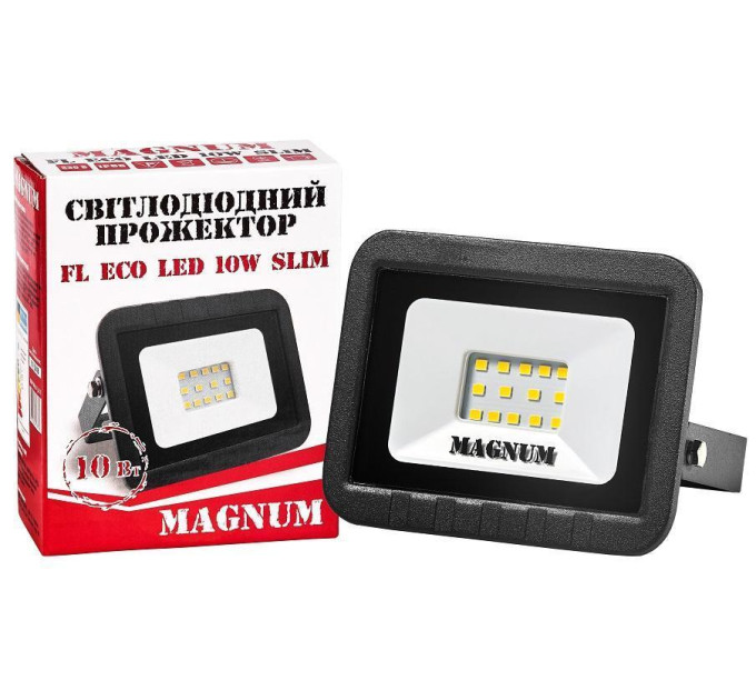 світлодіодний прожектор MAGNUM FL ECO LED 10Вт slim_6500К_IP65 - (90011658)