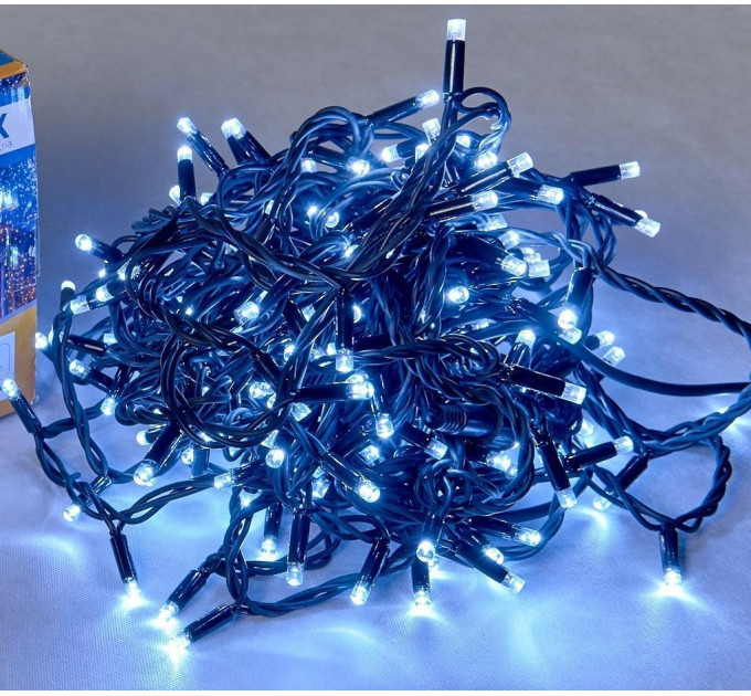 гірлянда зовн DELUX STRING 200LED 20m білий/черн IP44 EN - (90009110)