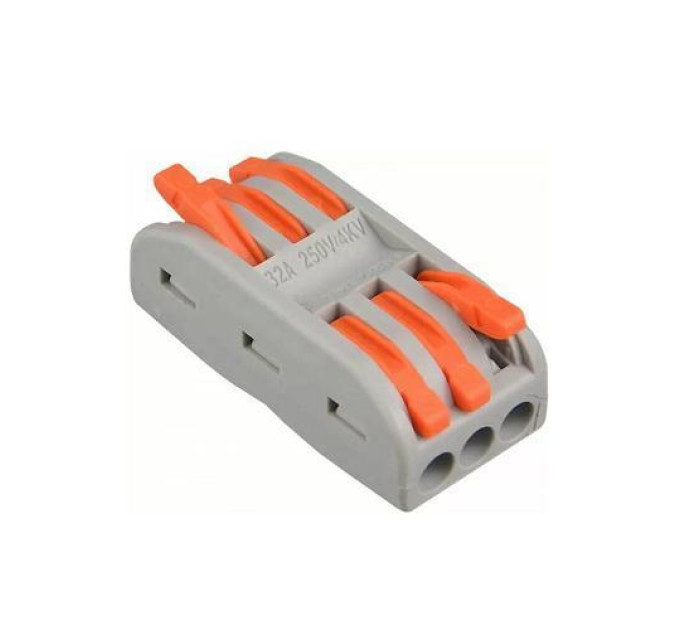 Клема швидкого монтажу 3x3х4 мм² прохідна PCT-2-3 ACKO (A0130010110)