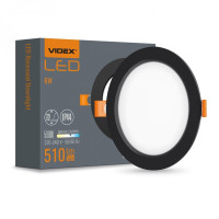 LED світильник Back вбудований круглий VIDEX 6W 5000K Black VL-DLBR-065B - 485241