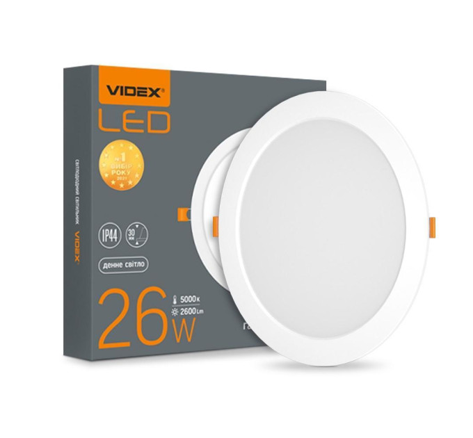 LED світильник Back вбудований круглий VIDEX 26W 5000K VL-DLBR-265 - 482295