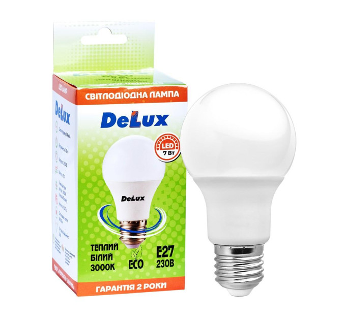 Лампа світлодіодна DELUX BL60 7Вт 3000K Е27 теплий білий