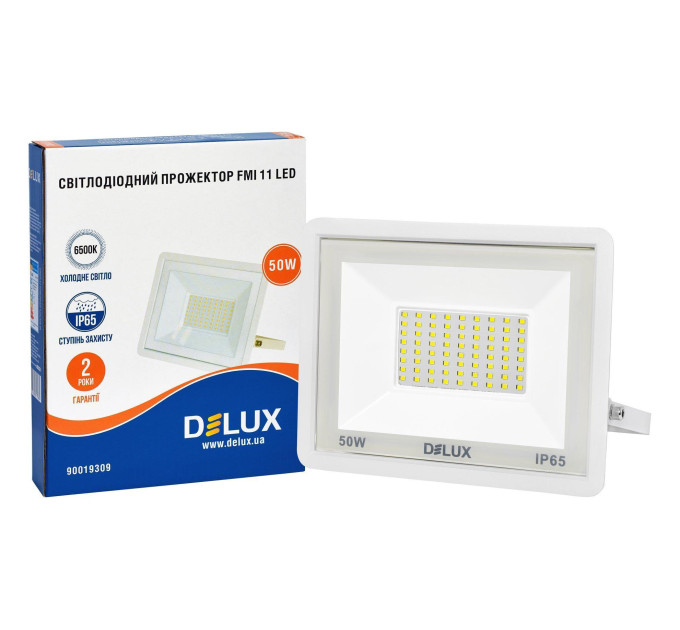 Прожектор світлодіодний DELUX FMI 11 LED 50Вт 6500К IP65 білий