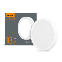 LED Світильник круглий накладний VIDEX 18W 5000K White VL-DLRS-185 - 295466