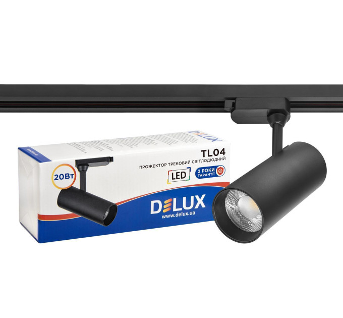 Прожектор світлодіодний трековий DELUX TL04 20 Вт 36° 4000K чорний