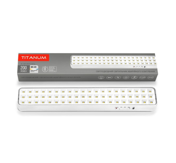 LED світильник аварійний TITANUM 60 LED 6500K TL-EM1108 - 483629