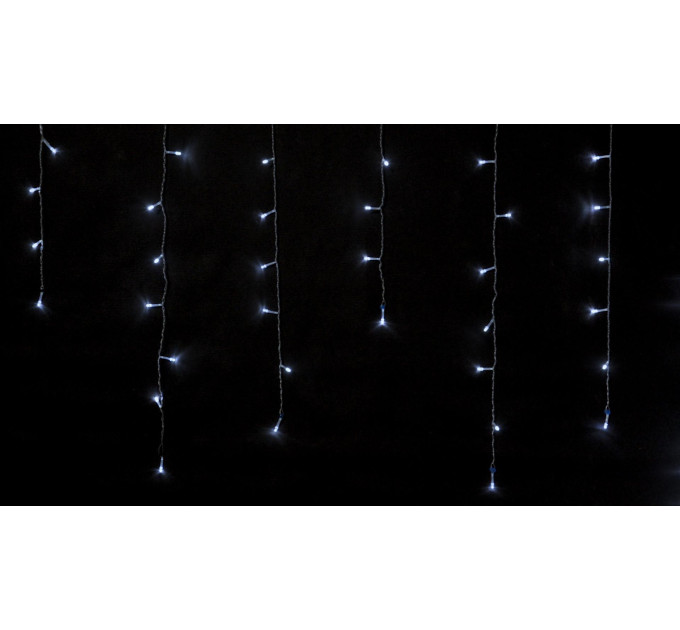 Гірлянда внутрішня DELUX ICICLE С 100 LED бахрома 3,2x0,7m білий/прозорий IP20