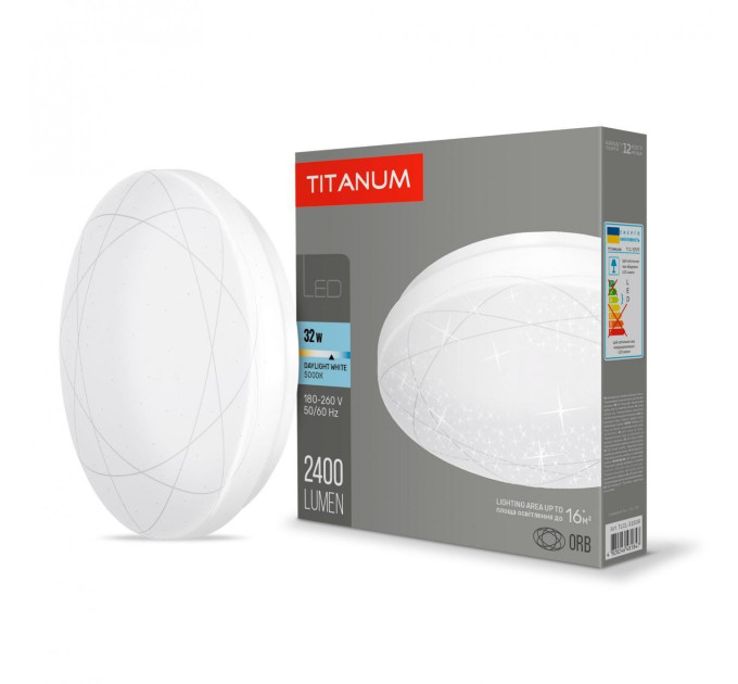 LED світильник настінно-стельовий TITANUM 32W 5000K Орбіта TLCL-325OR - 481847