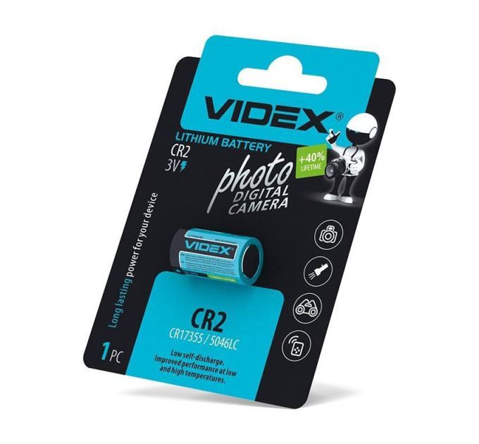 Батарейка літієва Videx CR2 1шт BLISTER CARD CR2 1pc - 292311 - ціна за 1 шт. 169.00 грн., замовлення кратно блістеру (2/4/5/10шт)