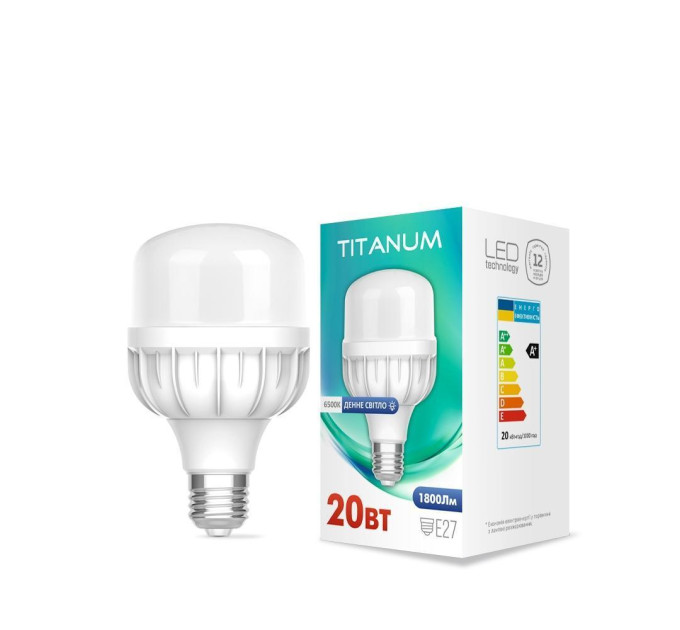 LED лампа TITANUM A80 20W E27 6500К TL-HA80-20276 - 480574