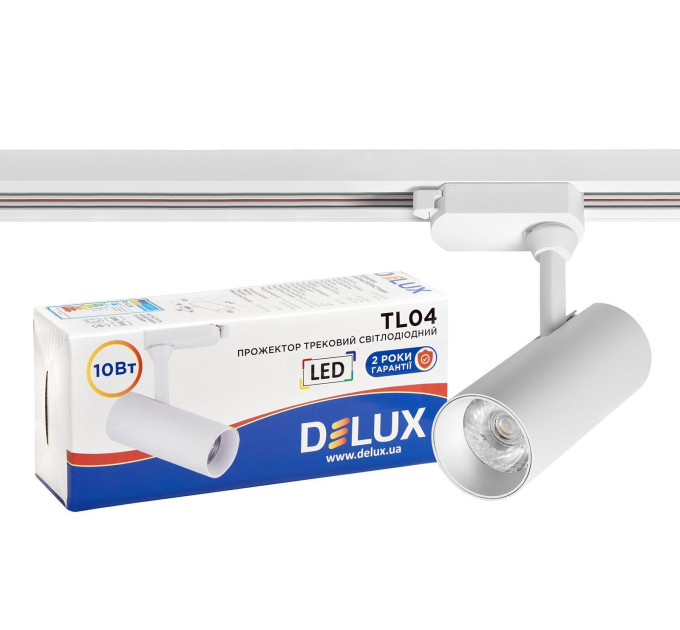 Прожектор світлодіодний трековий DELUX TL04 10 Вт 24° 4000K білий