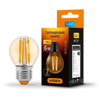 LED лампа VIDEX Filament G45FA 6W E27 2200K бронза VL-G45FA-06272 - 299068
