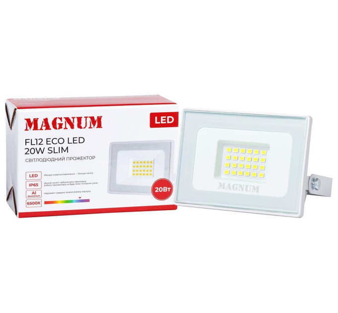 Прожектор світлодіодний MAGNUM FL12 ECO LED 20Вт slim біл. 6500К IP65