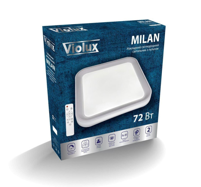 Світильник LED smart MILAN+пульт 72W 3000-6000K IP20 квадрат ( 220215 )