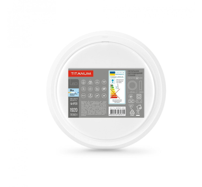 LED Світильник круглий накладний TITANUM 24W 5000K TL-BHR20-245 - 482615