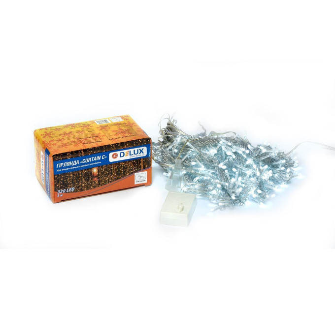 Гірлянда внутрішня DELUX CURTAIN С 320LED 3х3m біл/проз IP20