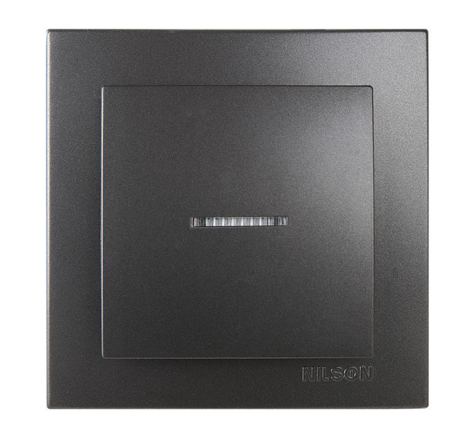 Вимикач Nilson Touran антрацит 1кл з підсвіткою ( 24161002 )