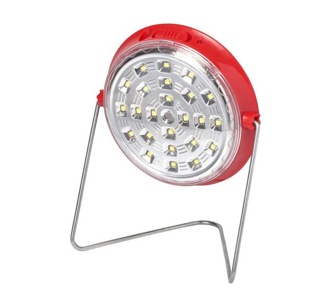 Cвітильник світлодіодний аварійний REL-102 (3,7V1.2Ah) 24 LED 4W с солн пан красн. 120х120х35