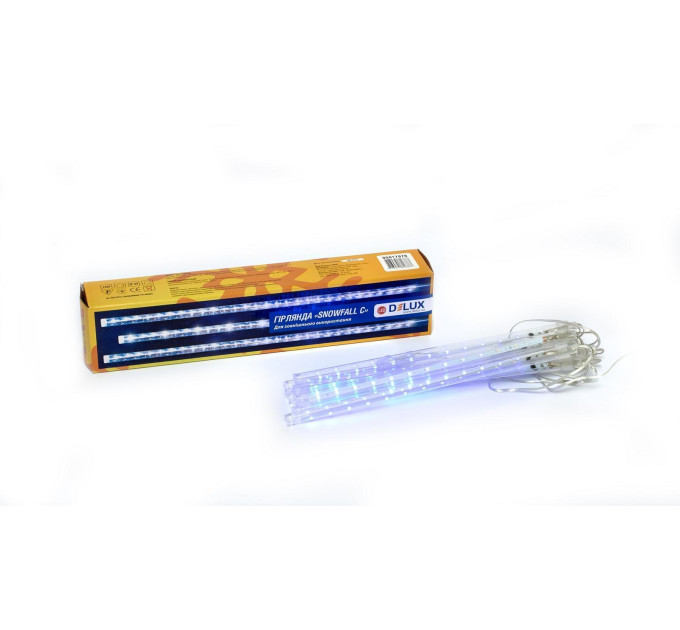Гірлянда зовнішня DELUX Snowfall C 192LED 8*0,3m син/проз. IP 44 EN з вбудованим контролером