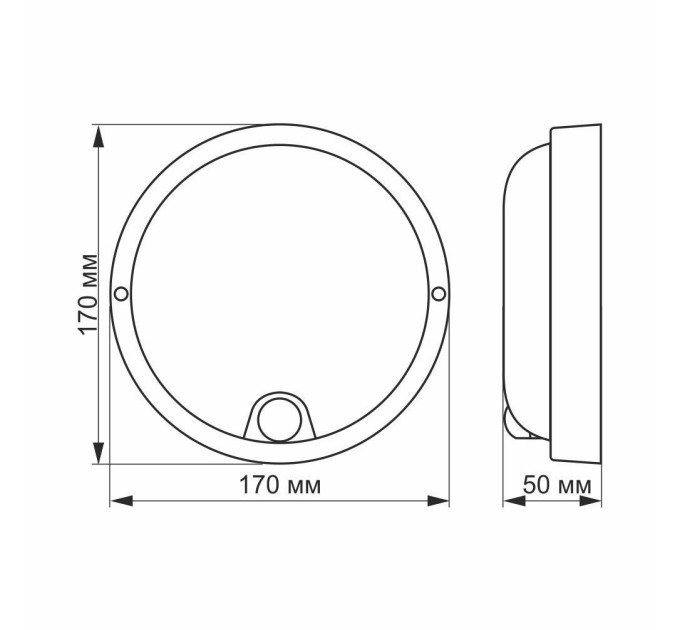 LED світильник з датчиком ІЧ IP54 круглий VIDEX 12W 5000K сенсорний білий VL-BHR-125W-SP - 480680