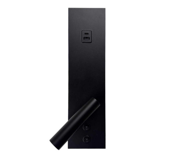 Світильник настінний Violux BITRIX-W USB 15W 3000/4200/6000K 865Lm IP20 чорний ( 553105 )