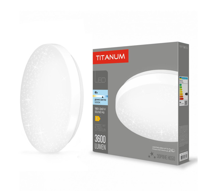 LED світильник настінно-стельовий TITANUM 48W 5000K Зоряне небо TLCL-485S - 486958