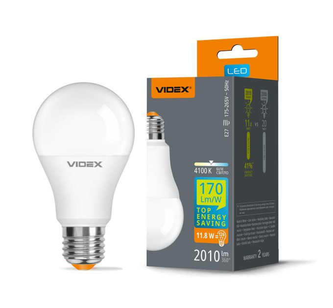 LED лампа VIDEX A60h 11.8W E27 4100K VL-A60h-11274 - 487290