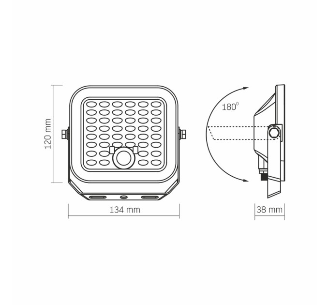 LED прожектор автономний VIDEX VL-FSO4-205-S 1400Lm 5000K VL-FSO4-205-S - 486927