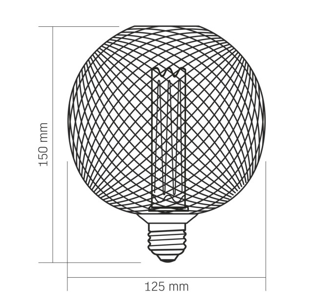 LED лампа VIDEX Filament VL-DWMC125150 4W E27 1800K White Chainmail style VL-DWMC125150 - 484459