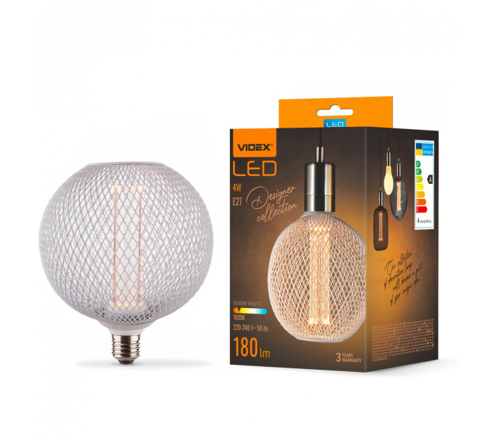LED лампа VIDEX Filament VL-DWMC125150 4W E27 1800K White Chainmail style VL-DWMC125150 - 484459