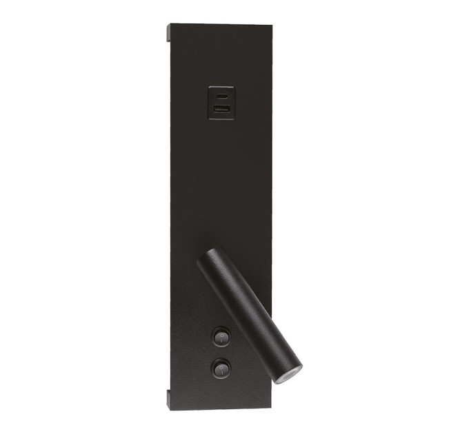 Світильник настінний Violux BITRIX-W USB 15W 3000/4200/6000K 865Lm IP20 чорний ( 553105 )