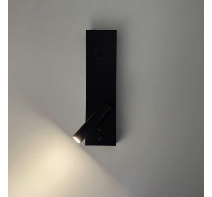 Світильник настінний Violux BITRIX-W USB 15W 3000/4200/6000K 865Lm IP20 чорний ( 553105 )
