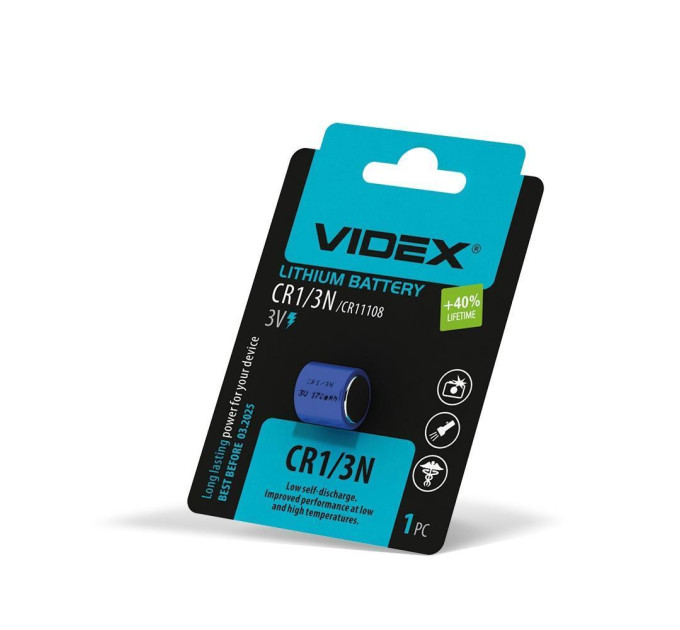 Батарейка літієва Videx CR1/3N 1шт BLISTER CR1/3N 1pc - 298863 - ціна за 1 шт. 109.00 грн., замовлення кратно блістеру (2/4/5/10шт)