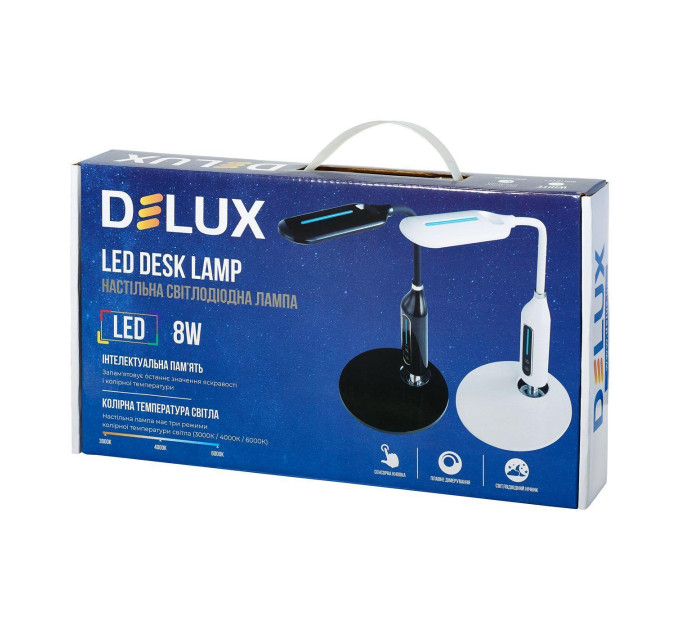 Світильник світлодіодний настільний DELUX TF-510 8 Вт LED 3000K-4000K-6000K чорний