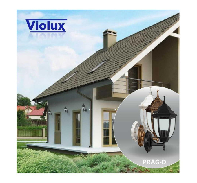 Світильник садово-парковий Violux Prag-D античний білий 60W Е27 IP44 ( 500010 )
