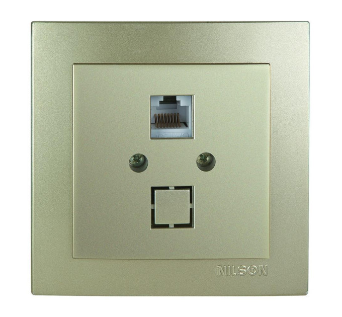Розетка Nilson Touran золото комп'ютерна CAT5e RJ45 ( 24151044 )