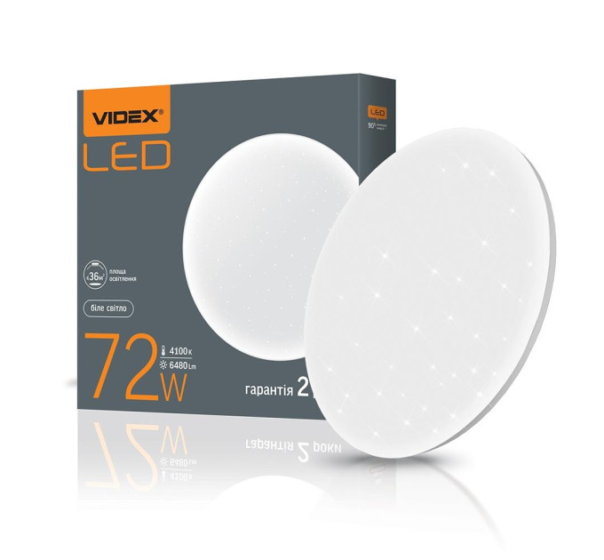 LED світильник настінно-стельовий Круглий VIDEX 72W 4100K Зоряне небо VL-CLR-724S - 481861