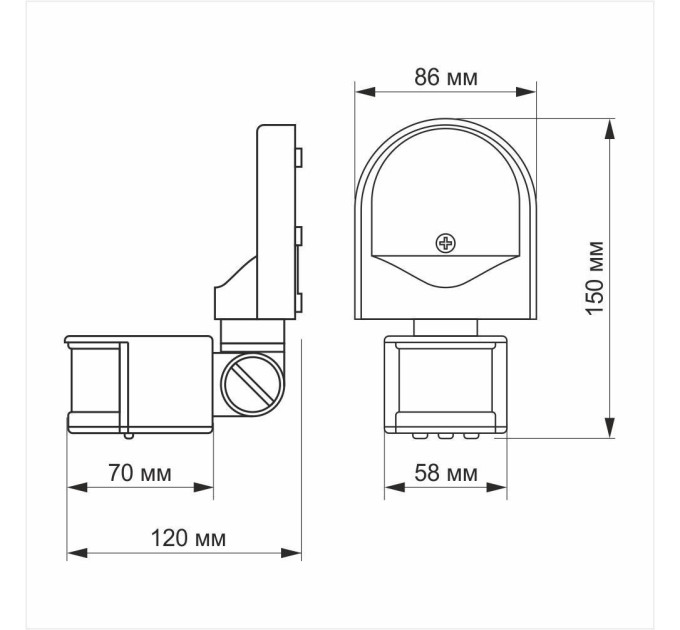 Датчик руху та освітленості VIDEX VL-SPW02W 220V 1200W інфрачервоний VL-SPW02W - 299334