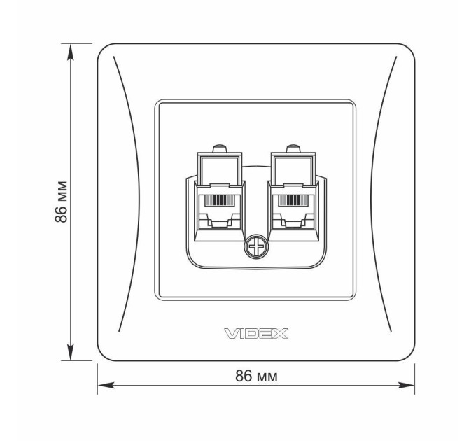 Розетка CAT3+CAT3 подвійна телефонна біла VIDEX BINERA VF-BNSK2TF3-W - 291246
