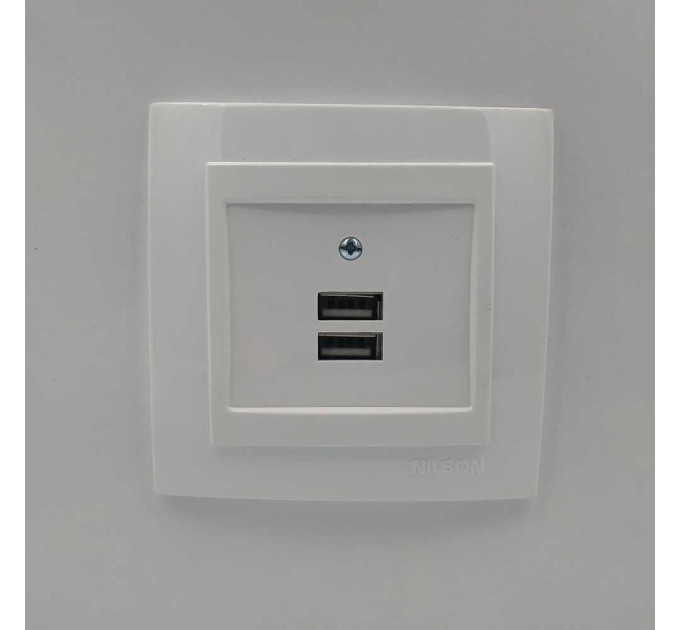 Розетка Nilson Touran біла 2-на USB ( 24111081 )