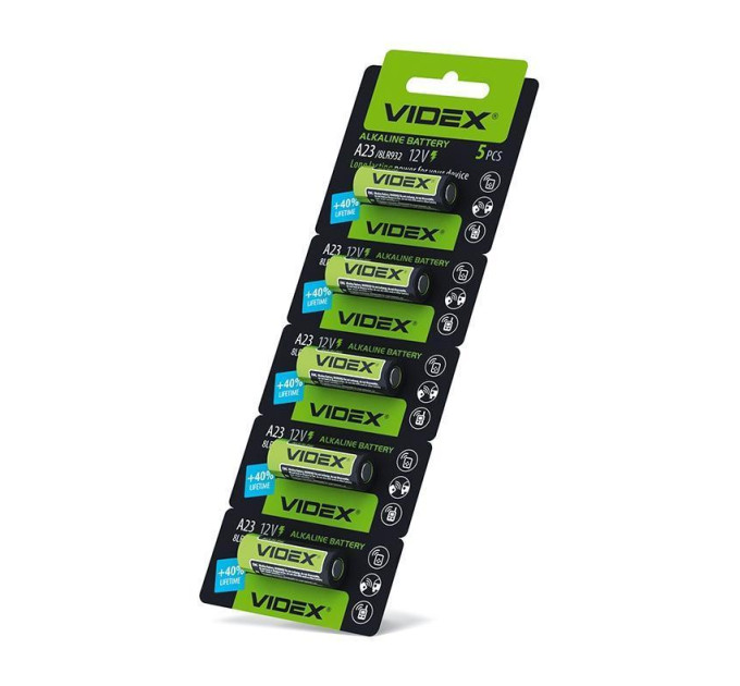 Батарейка лужна Videx А23/Е23А 5шт BLISTER CARD А23/Е23А 5pcs BC - 294735 - ціна за 1 шт. 34.00 грн., замовлення кратно блістеру (2/4/5/10шт)