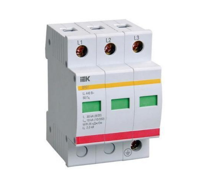 Обмежувач перенапруги IEK ОПС1-C3P 20kA/40kA/400B (MOP20-3-C)