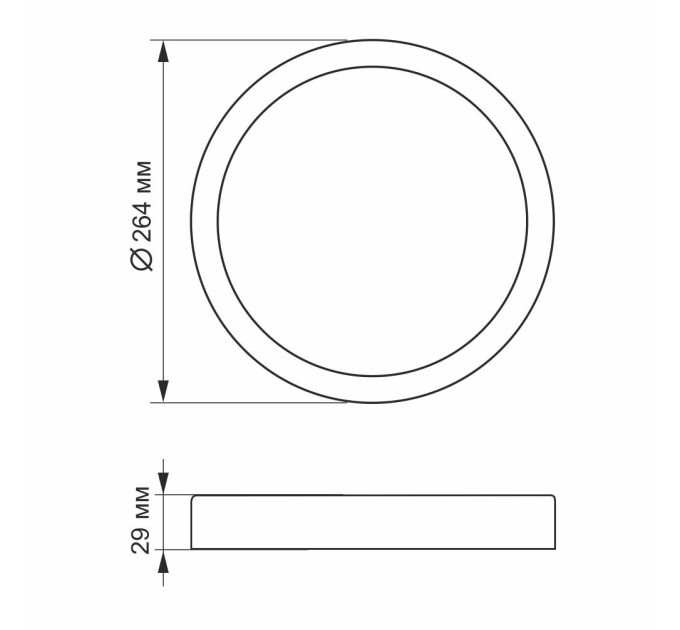 LED Світильник круглий накладний VIDEX 24W 5000K White VL-DLRS-245 - 296692