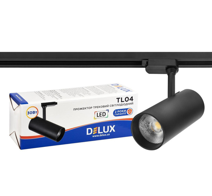 Прожектор світлодіодний трековий DELUX TL04 30 Вт 36° 4000K чорний