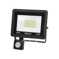 Прожектор світлодіодний DELUX FMI 11 S LED 30Вт 6500K IP65 с датч. руху чорний