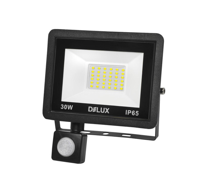 Прожектор світлодіодний DELUX FMI 11 S LED 30Вт 6500K IP65 с датч. руху чорний