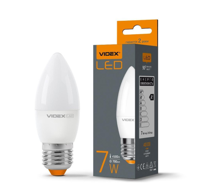 LED лампа VIDEX C37e 7W E27 4100K VL-C37e-07274 - 297316
