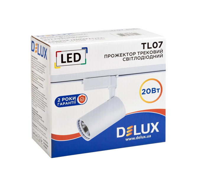 Прожектор світлодіодний трековий DELUX TL07 20 Вт 36° 4000K білий
